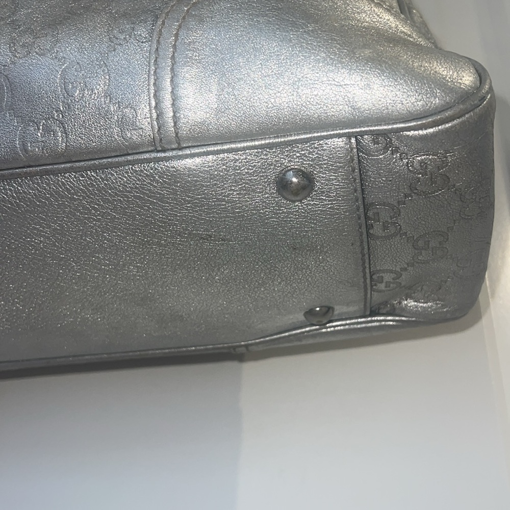 Authentic Gucci Purse Guccissima Leather Metallic Silver - Picture 5 of 13